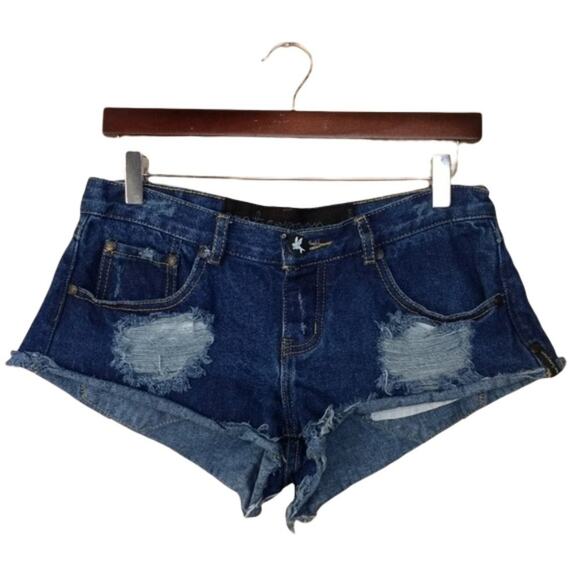 One Teaspoon Distressed Cut Off Denim Shorts
